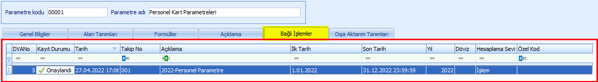 019_Personel Kart_Bagli Islem