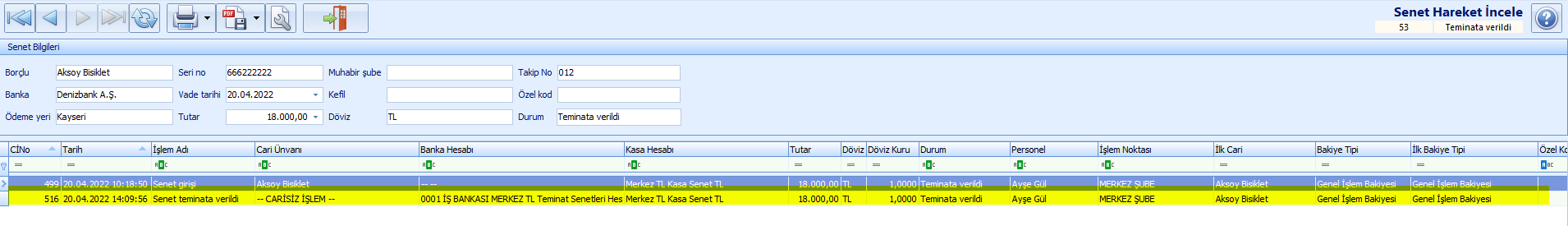 0240_Senet Islemleri_senet listesi_teminata verildi_hareket