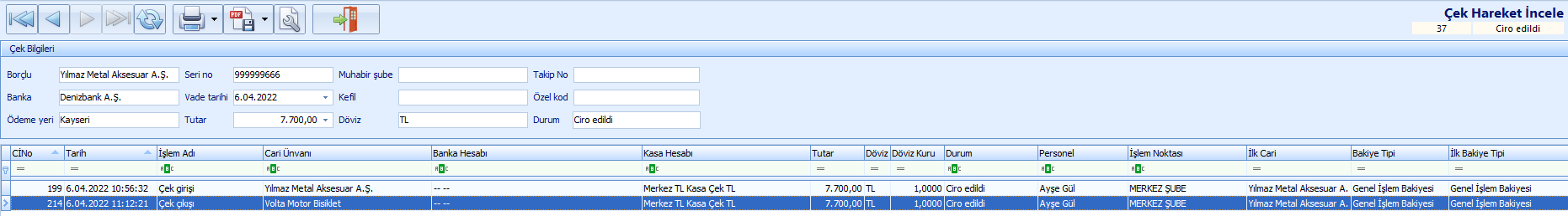 0239_Cek Islemleri_cek listesi_cek cikisi_hareket