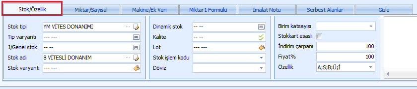 0185_Stok kart_varyant_stok