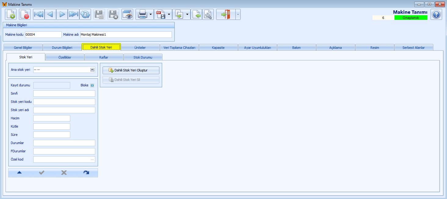 0173_Makine tanim_dahili stok
