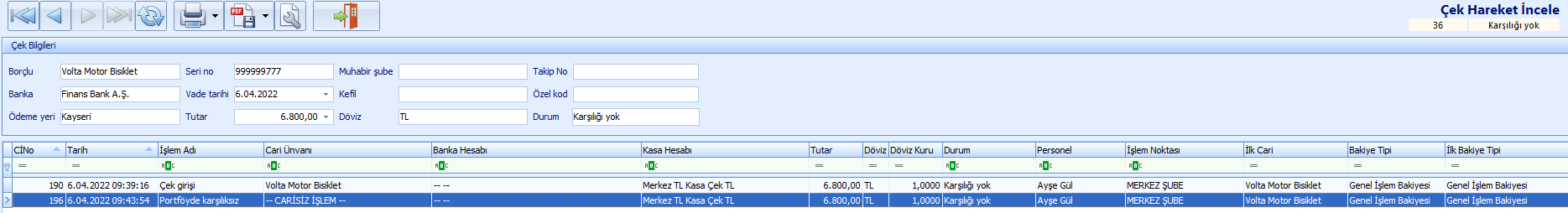 0239_Cek Islemleri_cek listesi_portfoyde karsiliksiz_hareket