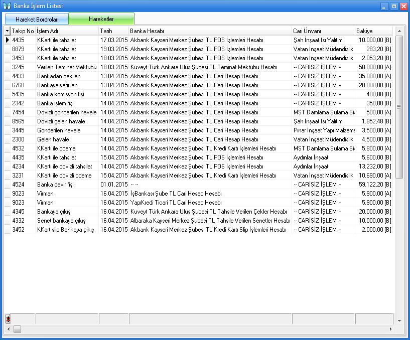 bankaislemlistesi