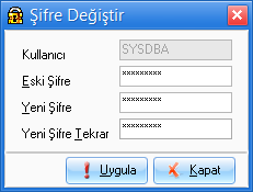 şifre değiştir