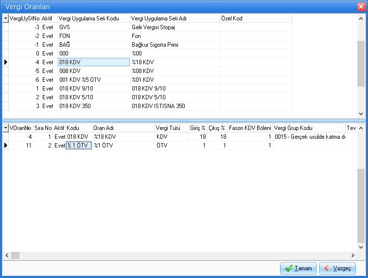 vergi oran tanımları yeni