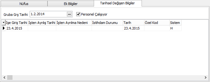 bys tarihsel değişen bilgiler